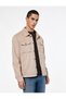 Regular Fit Flap Pocket Shirt Collar Buttoned Faux Suede Jacket - 2