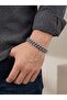 Double Strip Silver and Blue Color Hematite Steel Men's Premium Bracelet 01833