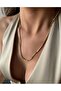 Xuping Hammered Steel Necklace Gold Aly - 2