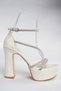 Mother of Pearl Stone Platform Heeled Women's Evening Dress Shoes M246053509 - 7