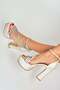 Mother of Pearl Stone Platform Heeled Women's Evening Dress Shoes M246053509 - 4