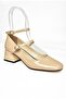 R654037208 Tan Patent Leather Thick Heeled Women's Shoes - 7