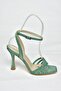 S569815714 Green Glitter Heeled Evening Shoes - 5