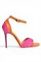 B922113802 Orange/Fuchsia Suede Thin Heeled Women's Shoes - 5