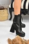 Black Platform Heeled Women's Boots L282190409