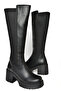 R996021709 Black Thick Heeled Women's Boots - 8