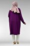 28092 Plus Size Low Sleeve Combed Cotton Tunic - Plum - 5