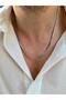 Uldamar Silver Color Stainless Steel Patterned Square Chain Men's Necklace