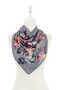 Gray Begonia Pattern Silky Scarf - 2