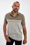 Men's Polo Neck Long Pocket Short Sleeve Basic Khaki T-Shirt