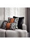 "Line & Leather" Leather Detailed Throw Pillow Cover Set - 2