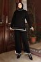 Slit Detailed Knitwear Set Black 6152