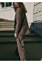 Checkered Wide-Leg Fabric Pants - 4