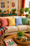 Set of 4 Colorful Gingham Cushion Covers 43X43 cm – Liquid-Proof and Stain-Resistant Fabric - 6