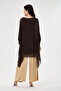 Brown Italian Bat Sleeve Lined Long Silk Tunic Blouse 40 - 46 Size - 4