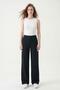 Black Buttoned Wide-Leg Trousers 8450A - 2