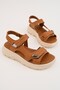 Women's Brown Color Velcro Comfortable Smart Padded Poly Sole Sandals -Lightweight Sandal Expedition2035 - 3