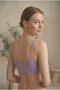 3-Pack Lilac Ribbed Bustier with Removable Pads - Women's Basic Crop Top - 5