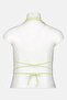 Women V-Neck Sleeveless Solid Crip Top, Green - 3