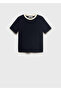 Cotton T-Shirt with Contrast Collar - 3
