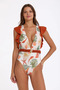 Argento 0557-3037 Women's Deep V-Neck Swimsuit - 2