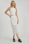 Midi Length Lined Skirt with Tassels at the Hem