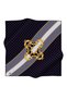 Black-Gray Monogram and Baroque Print 90X90 Hand Stitched - 100% Twill Silk Scarf - 6
