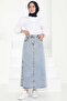 Skirt with Button Detail on Sides Ice Blue - 27161 - 2