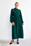 Nova Shoulder Detail Dress - Emerald - 3