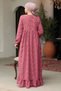 Guipure Dried Rose Hijab Dress 23201GK - 4