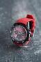 Father's Day Special Gift Package Option Dke.1.13742 Exclusive All Functions Active Suitable for Summer Season Non-Sweat Resistant Silicone Band Red Color Sport Men's Wristwatch