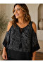 Patterned Devore Off-the-Shoulder Plus Size Blouse
