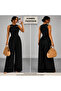Women's Summer Jumpsuit with Straps and Ring Details and Cross-Back Design - 3