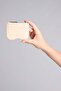 Women's Faux Leather Beige Card Holder I1262Axns