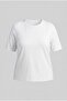Hscstore Women's Crew Neck Large Size White T-shirt - O4054 - 3