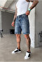 Men's Blue Denim Jean Shorts Ke-1202 - 2