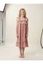 Girl's Gingham Woven Long Dress - 2