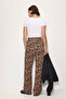 2 Pieces Comfortable Fit High Waist Wide-Leg Viscose Mix Women's Trousers - 4