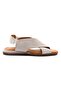 Azzare Genuine Leather Women's Sandals Beige Suede - 4