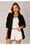 Black Muslin Washed Oversize Cotton Shirt |   Ek100165030 - 3
