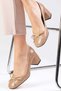 Monique Skin Color Round Toe Women's Mary Jane Heeled Shoes