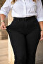 - Women's Plus Size Flared High Waist Skinny Fit Stretch Fabric Trousers C628 - 5