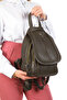 Gk66 Women's Backpack Suitable for Daily Use Knitted Motif Covered Bag Green - 2