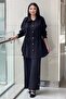Beli Gathered Shoulder Cover Shirt Pants Set