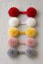 Baby Kids 5-Piece Plush Pompom Bandana Set
