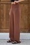 Brown Women's High Waist Spanish Flare Self-Elastic Fabric Pants Flexible Fit Flare Cut - 7