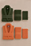 Eldy Striped Bathrobe Set Family Set, 6 Pieces, 100% Cotton Certified Şalyaka Bathrobe Dowry Set - 2