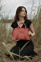 Coral Leather Women's Shoulder Bag