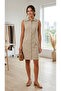 Beige Summer Casual Comfortable Fit-And-Flare Stylish Dress