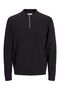 Black JJEEMIL Solid Zip-Up Polo Knit Jumper - 2